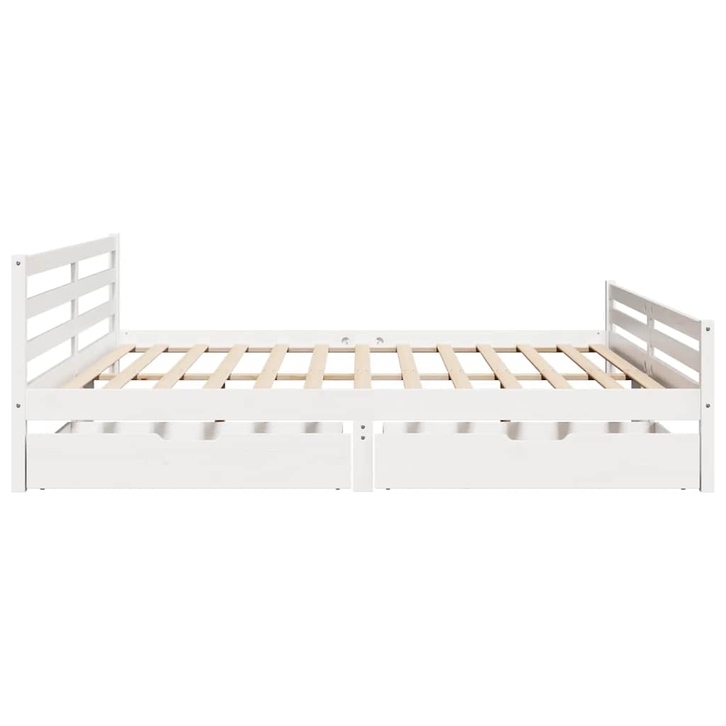 Solid Wood Bed without Mattress White 200x200 cm Pine Wood
