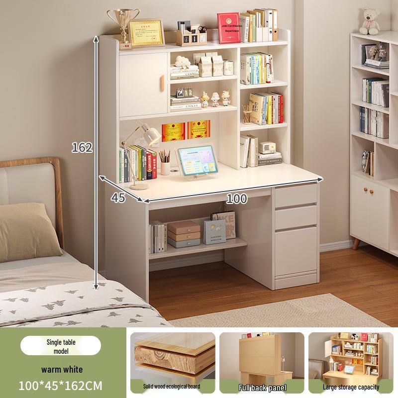Modern Computer Desk with Bookshelf & Storage for Home, Office, Bedroom & Study Room
