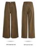 Maillard Women's Retro Brown Wide-Leg High-Waist Jeans, Plus Size, Floor-Length, Spring/Autumn 2025