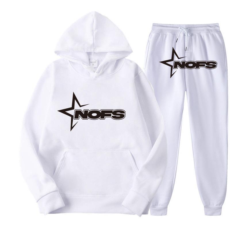 European and American ins personalized NOFS printed sweater pullover hoodie set retro jacket street trend y2k