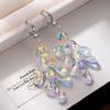 Colorful Crystal Teardrop Tassel Earrings
