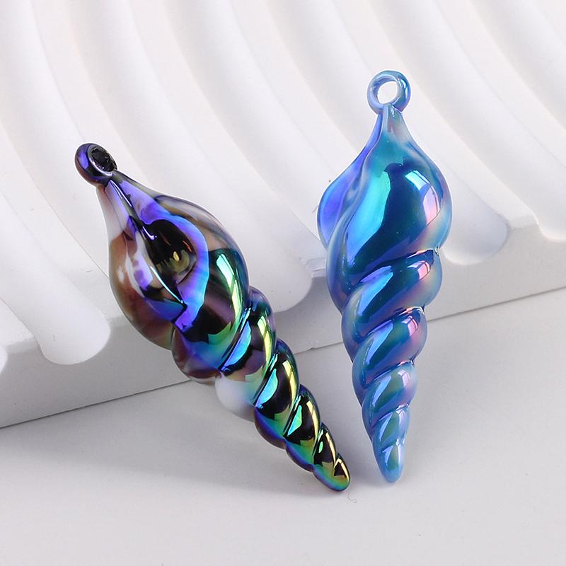 Game Mermaid Conch Necklace Pendant Cosplay Blue Accessories Unisex Hip Hop Fashion Party Prop