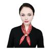 Satin Neck Scarf Irregular Geometric Pattern Wrinkle-resistant Scarf with Magnetic Imitation Pearl Buckle Outfit Accessory