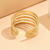 Adjustable Multi-Layer Stainless Steel Ring with Gold Plating