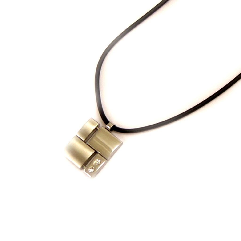 Les Trésors De Lily [L5120] - Halskette Stahl 'Peaceful' silbergrau