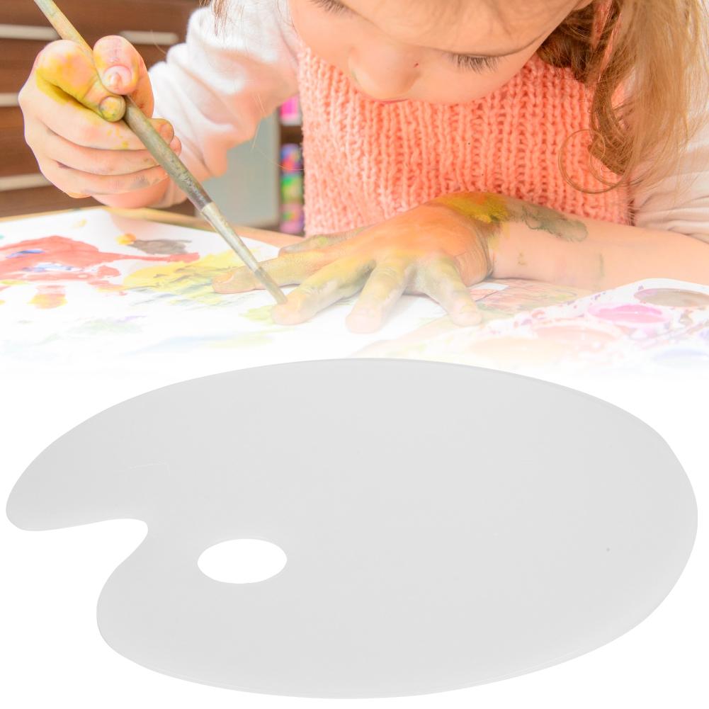 Acrylic Painting Palette Clear Oval Paint Tray Mixing Color Paint Pallet School Art Supplies