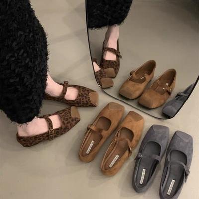 Fashion New Style Popular Women's Luxury Shoes Women's Retro Suede Flats Shoes Femme Women's Mary Jeans Ballerina Shoes Zapatos Mujer