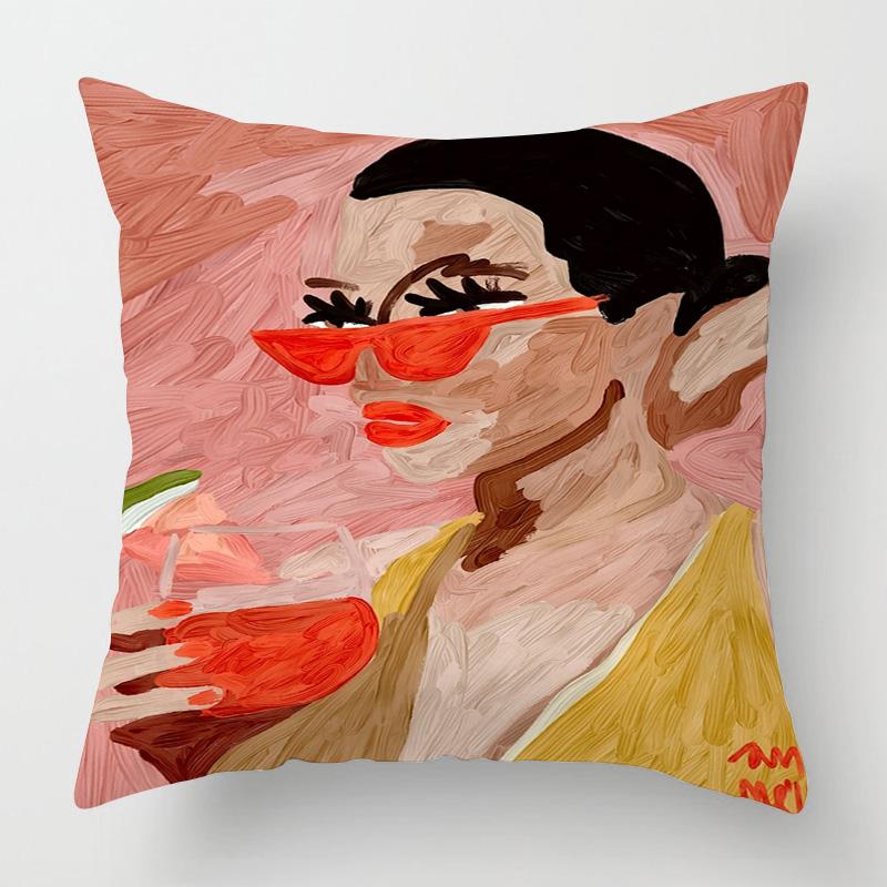 Nordic Style Abstract Art Figure Pillow Case 40x 40cm Living Room Sofa Decorative Cushion Cover Room Decorative Aesthetics