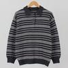 Ppaeppae Collared Loose Fit Striped Knit T-Shirt 3 Colors