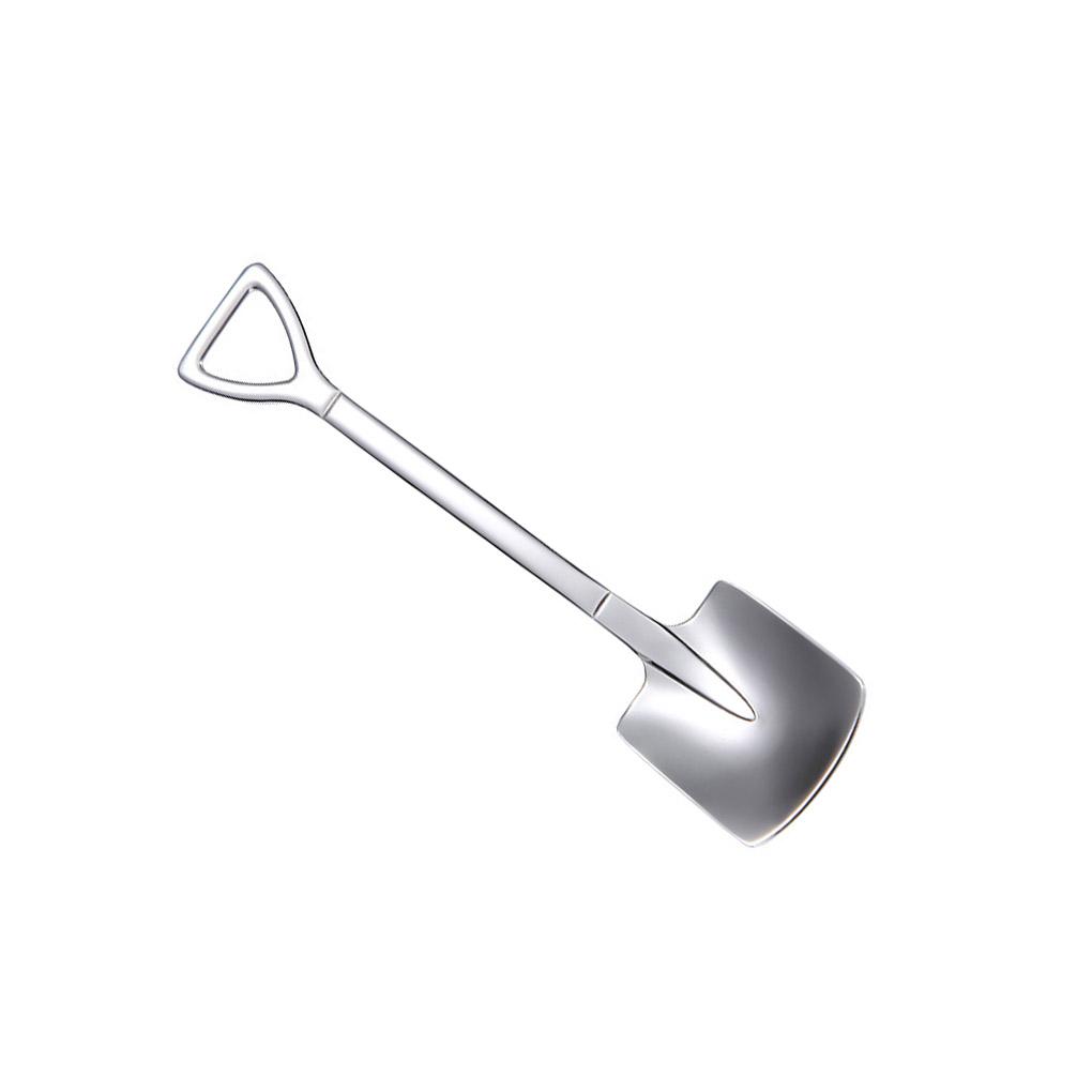 Dessert Spoon Spade Head Design Stainless Steel Ice Cream Fruit Dessert