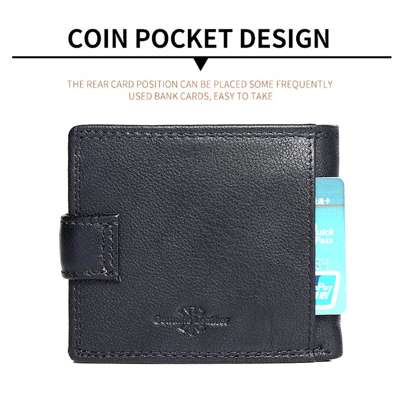 Ledergeldbörse mit Schnalle, mehreren Kartenfächern, großer Kapazität, Herrengeldbörse mit Ausweisfenster und Münzfach
