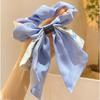 Korea Blumen Schleife Scrunchies für Frauen Satin Langes Band Pferdeschwanz Schal Mädchen Haargummis Druck Elastische Haarbänder Accessoires