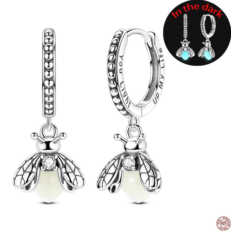 Náušnice pro ženy 925 Sterling Silver Kruhové náušnice Diamantové Srdce Lásky Zámek Broskvové Srdce Náušnice Krásný Dárek