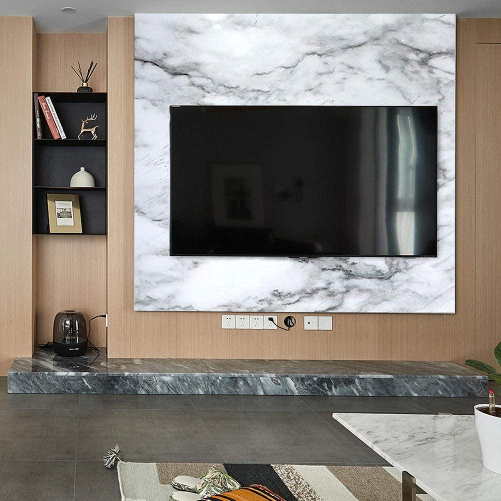 Gray Marble Self-Adhesive Wallpaper Waterproof Vinyl Peel and Stick Wallpapers for Old Furniture Kitchen Countertop Granite Film