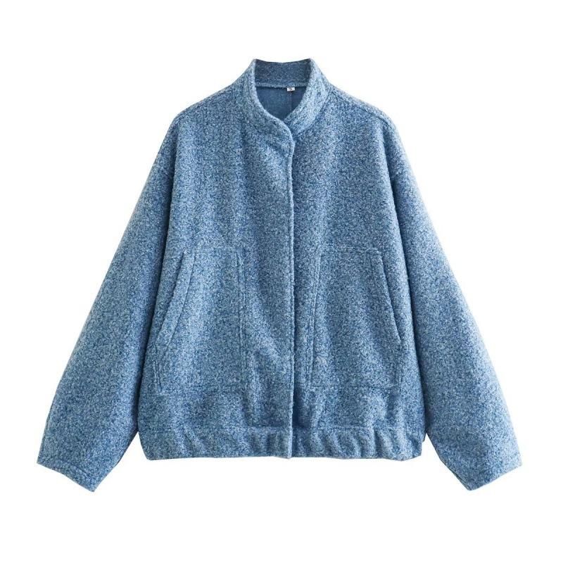 Woman Tweed Jacket Coat Fluffy Plush Jackets for Women Bomber Jacket Coat Autumn Winter Black White Demi-season Jacket