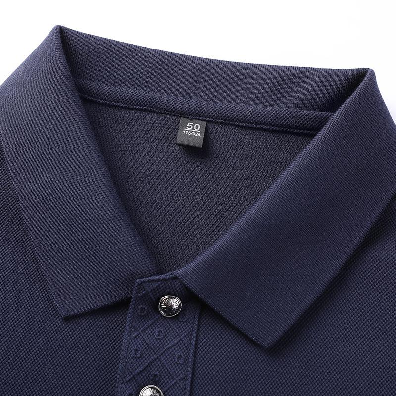 Tričko s klopou a dlouhým rukávem, ležérní, pro tatínky, pro muže středního a staršího věku, POLO tričko