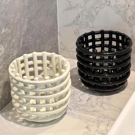 Bathroom Toothbrush Holder Large Capacity Multi-purpose Pen Pot Hollow Hairbrush Comb Makeup Cosmetic Toiletries Organizer Storage Bin