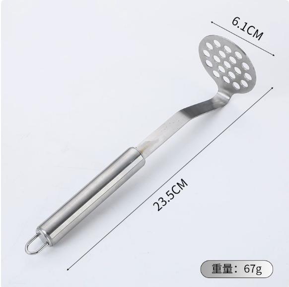 Stainless Steel Potato Masher Manual Fruit Vegetable Pressure Mud Machine Kitchen Children Food Crusher Complementary Gadget