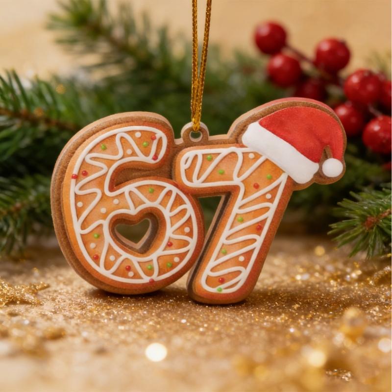 Ornamento Acrílico Pendurado Temático Engraçado 67 Decoração de Árvore de Natal Decorativa Presente Único Para Amigo Adulto