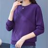 Women's Thin Crew Neck Knit Sweater Spring and Autumn Loose Solid Color Knit Pullover Top