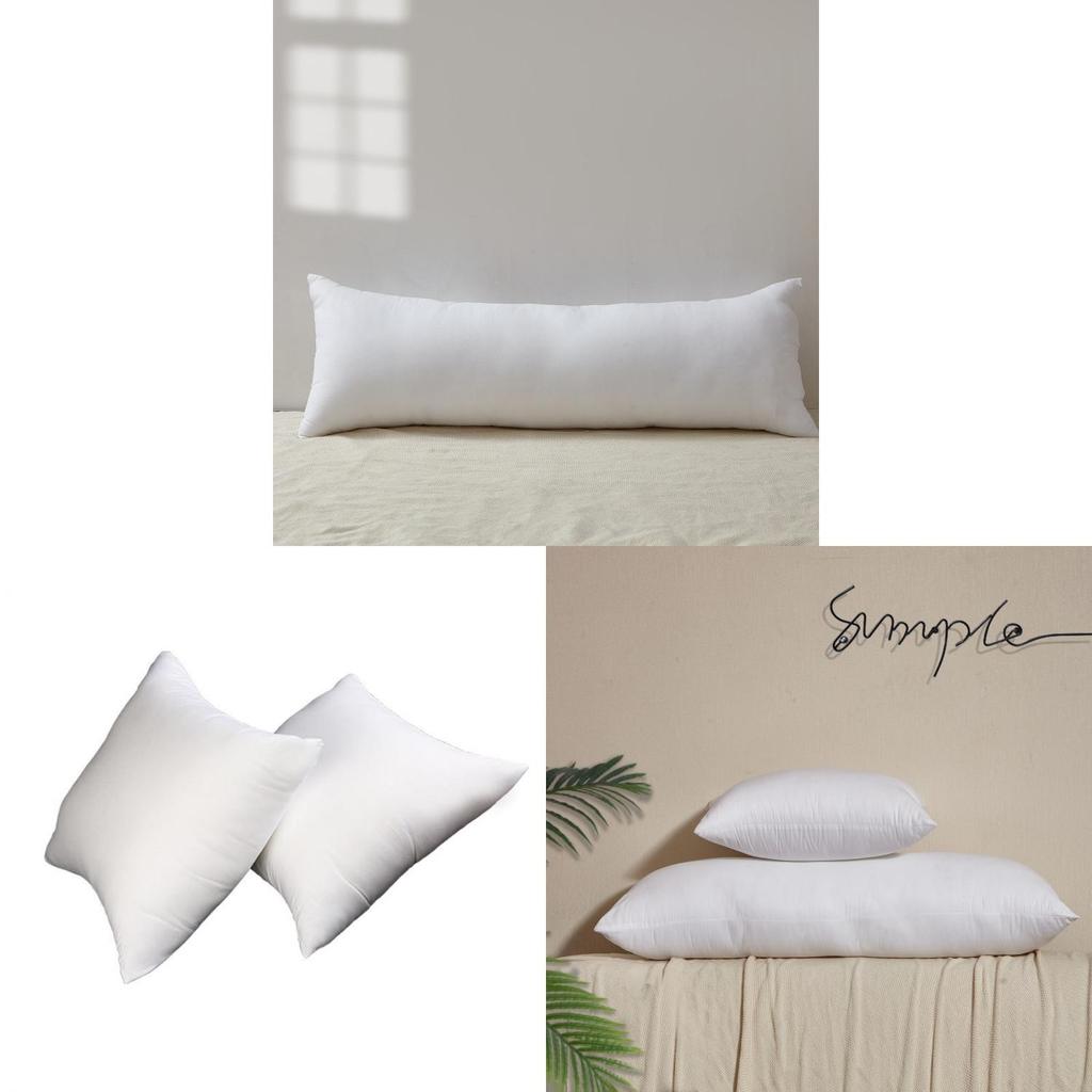 Plain White Pillow Insert With Polyester Fiber Filling For Adult Comfort And Multiple Sizes