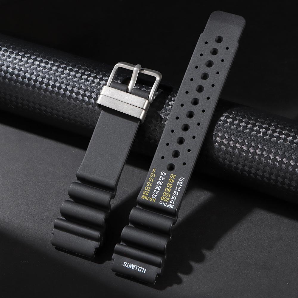 Rubber Watch Strap 20mm 22mm 24mm ND Limits Diver Sport Watchband for Seiko for Citizen for Promaster for Water Ghost Bracelet