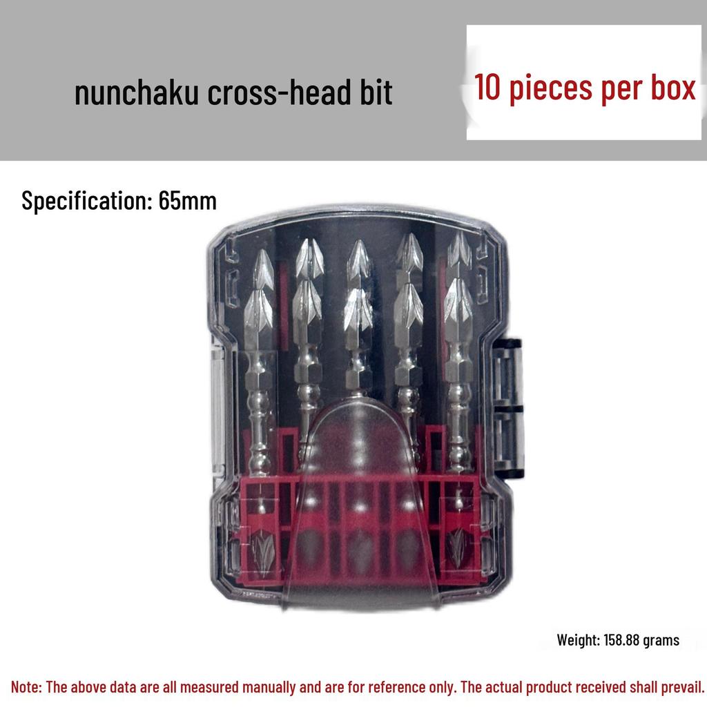 Double-Headed Magnetic Phillips Screwdriver Bit with S2 Nunchaku Ring for Electric and Air Tools