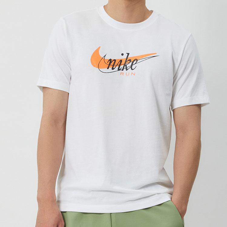 Nike Logo Print Casual Round Neck Short Sleeve T-Shirt Men Tops White FD0125-100