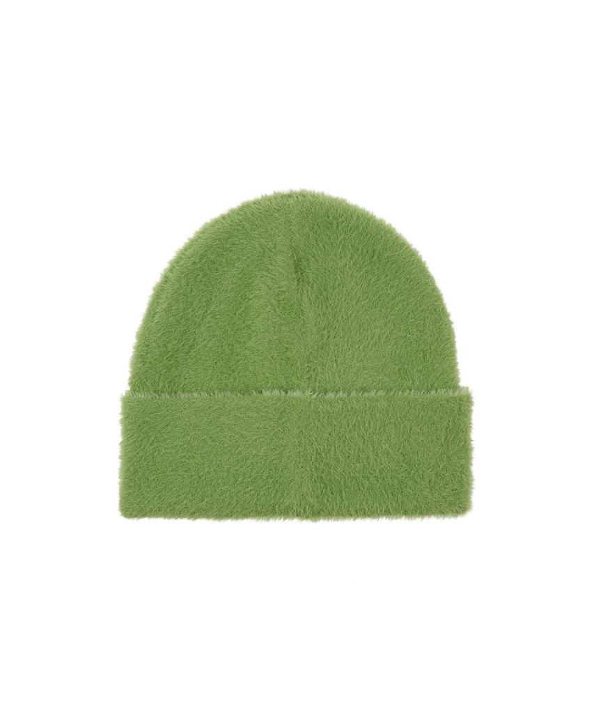 Bajal Va Square Jacquard Angora Beanie Green