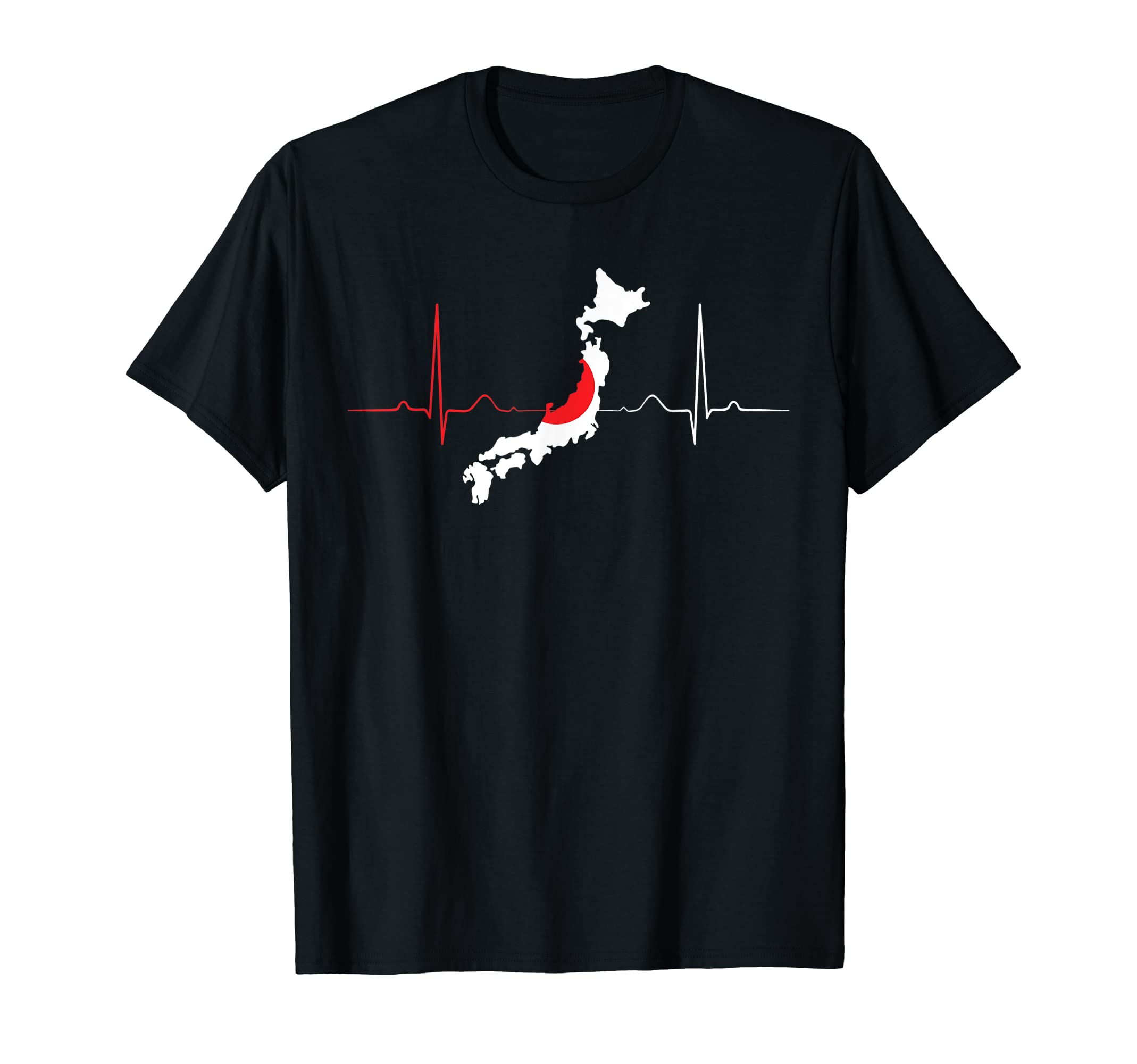 

Japan Heart Japanese Heartbeat Vintage Japan Map Souvenir T-Shirt чёрный