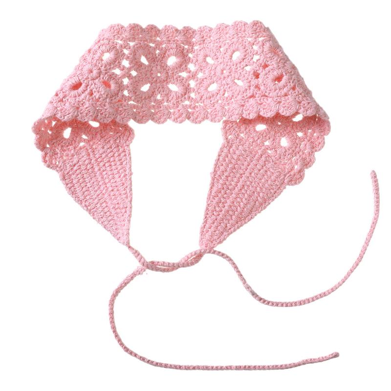 Fascia in maglia floreale estiva Turbante elasticizzato Fascia per capelli con fiore all'uncinetto Copricapo Bandane Per Ragazze Donne Accessori per capelli
