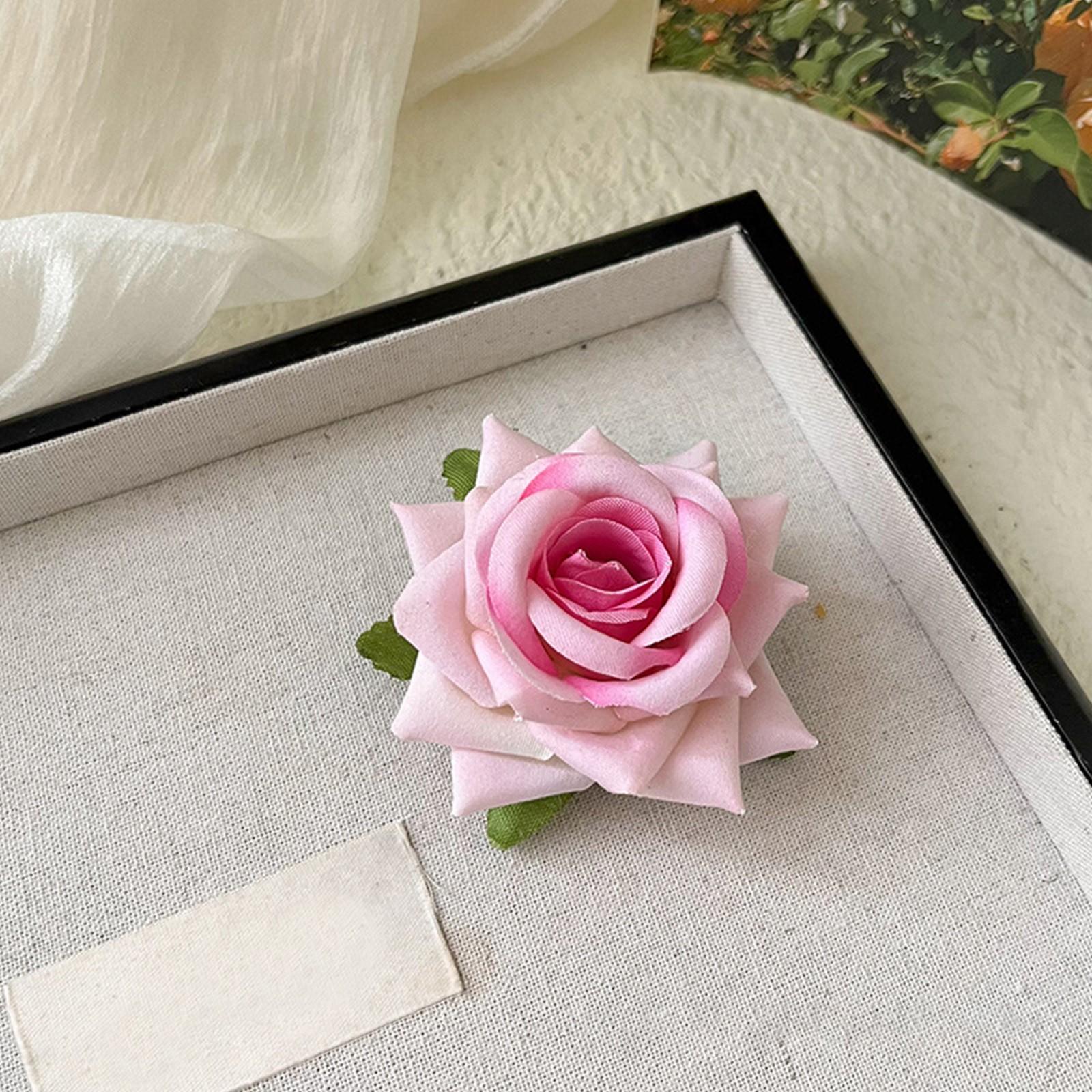 

Брошка-шпилька-імітація квітки-троянди подвійного призначення 1 шт One Size рожевий