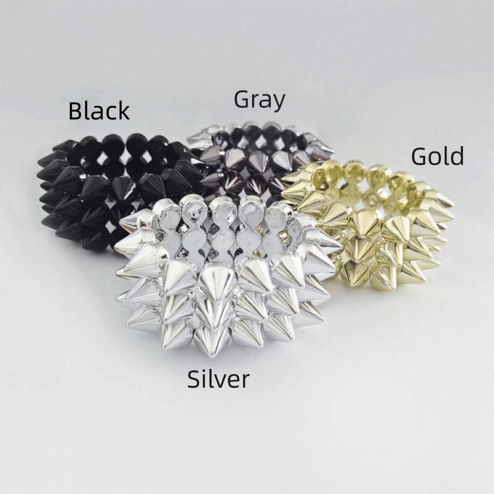 Trippelt Lager Nitar Spikad Y2K Punkarmband Brett Band Coolt Klumpigt Armband Goth Accessoarer Smycken Armband Dam Mode