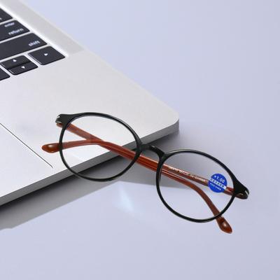 Lesebrille Herren Damen Vintage Blaulichtfilter Alterssichtigkeit Brille Rund Vollrand Brille +1.0+1.5+2.0+2.5 +4.0