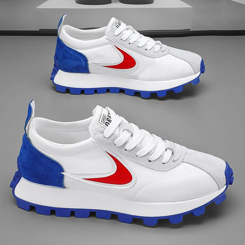 Couple Men Women Chunky Sneaker Running Shoes Fashion Casual Leather Fabric Breathable Height Increased Platform Sports Shoes