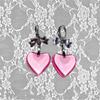 Dark Style Bowknot Heart Earrings Hypoallergenically Alloy Lightweight Secure Hook Jewelry For Daily  Wear