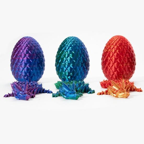 3D Printed Dragon Egg Toy Movable Joints Articulated Dragon Figurine Model Toy Desktop Decoration Kids Adults Collection Gifts