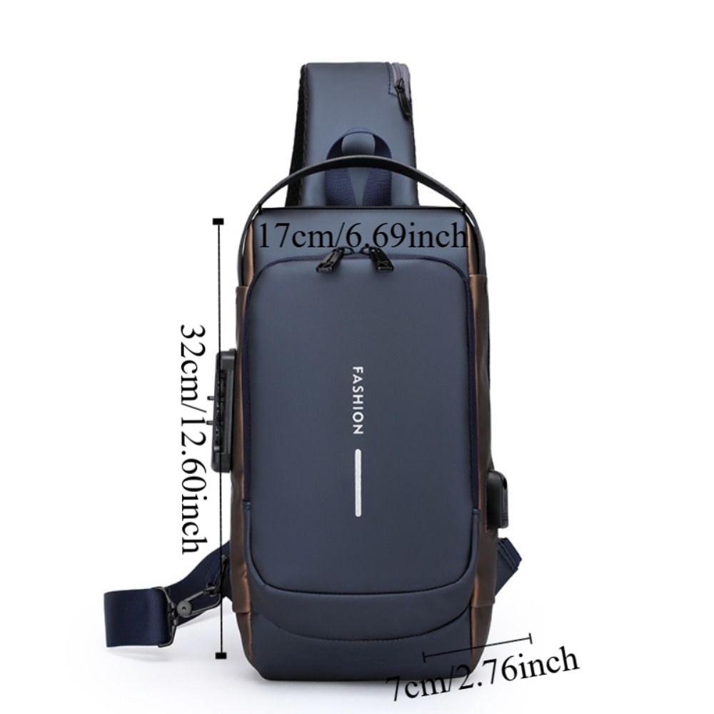Password Lock Male Multifuctional Shoulder Bag Water Proof Sport Crossbody Bag  Motorcycle Use
