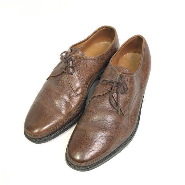 

80s-90s Vintage/Van Bommel/Handmade Plain Toe Shoes/5.5/24.5cm/Brown/
