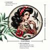 Vintage Tattoo Metal Wall Decor Round Aluminum Art Easy Hang Bedroom Home