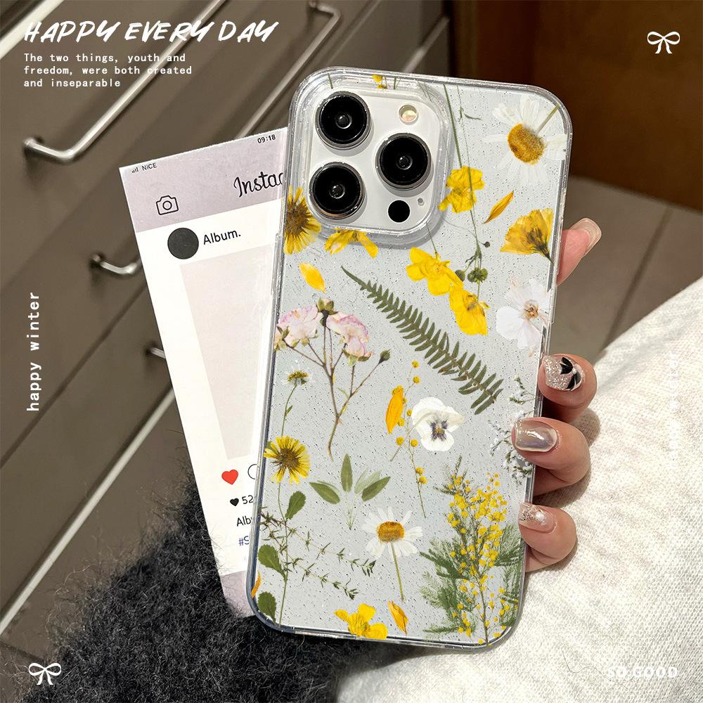 Large Hole Flash Powder Soft Shell Suitable for Apple 16 Mobile Phone Case IPhone 15 Protective Case 14promax Transparent 13pro