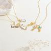 18K Gold Plated Astronaut Pendant Necklace with Drip Oil and Micro-Inlay Design