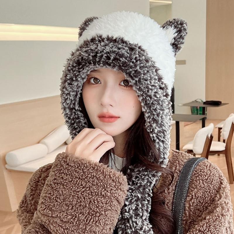 Winter Bear Ear Hat for Teens Keep Warm Protecting Ear Hat Windproof Outdoor