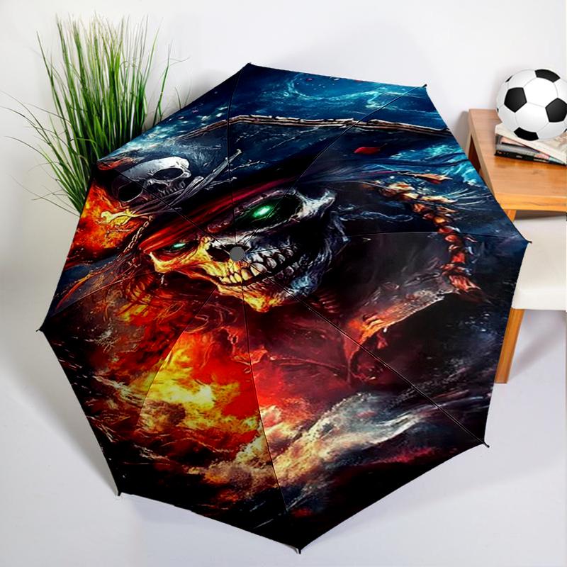 1PC Pirate Skeleton Umbrella Automatic Open/close, Sturdy Iron Frame & 8-Rib Struct, Umbrella for Women & Men, Christmas Gifts