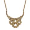 Women's Vintage Ethnic Hollow Knot Drop Pendant Statement Necklace Jewelry