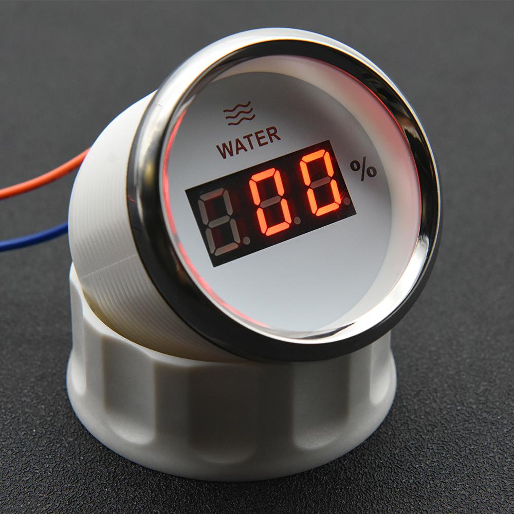 ZMFJH Digital 2"52MM Water Level Gauge for Universal Car Red Backlight Water Tank Meter Indicator 0-190ohm,240-33ohm Marine Boat