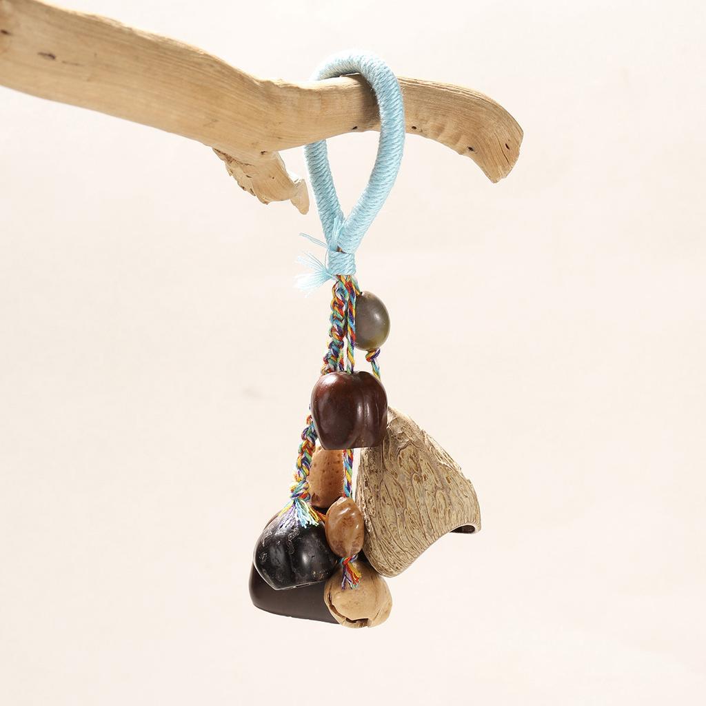 Hand-woven literary and artistic pendant, ethnic style, natural beads, fruit string, branches hanging home decoration