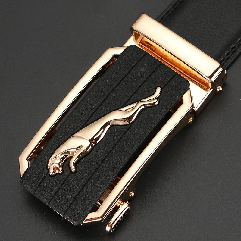 

Леопардовый матовый ремень с автоматической пряжкой из двухслойной коровьей кожи, мужской ремень из коровьей кожи 110-130CM