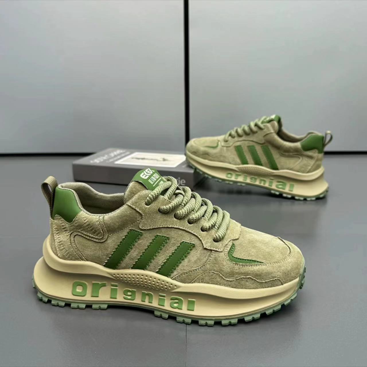 

Европейская станция мужская обувь 2025 новый модный бренд ретро три полоски папины кроссовки уличная мода зрелый хулиган красивый спортивная обувь 39