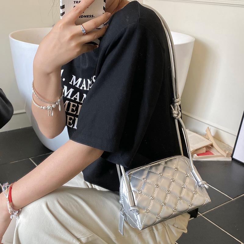 Premium diamond-encrusted shell bag women's 2025 new summer shoulder messenger bag trendy fashion casual small bag